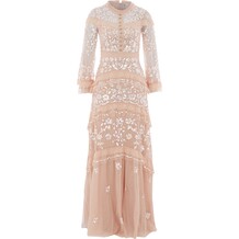 Roze maxi-jurk met lovertjes