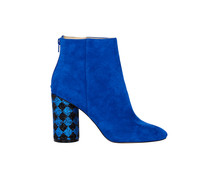 Blauwe suede hakken