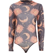 Zwart zon en maan bodysuit