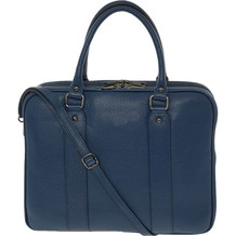 Navy leren laptoptas