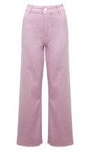 Roze mom jeans met wijde pijpen