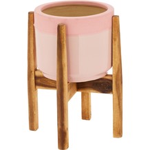 Vaas met houten standaard