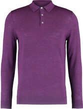 Paarse wollen polo met lange mouwen