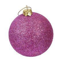 Roze glitter kerstbal