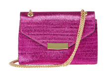 Roze met gouden handtas