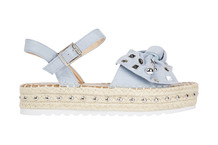 Blauwe suede sandalen