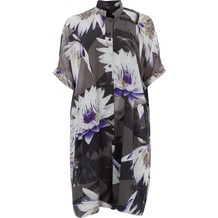 Grijs shirt jumpsuit met bloemen