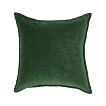 Donkergroen suede kussen