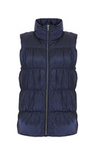 Metallic blauwe bodywarmer