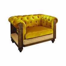 Gouden fluwelen stoel