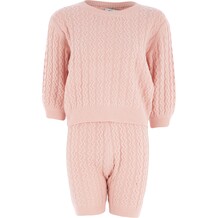 Gebreide roze lounge set