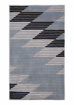 Blauw met grijs kleed