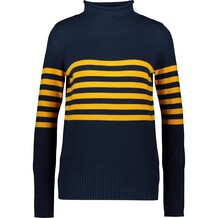 Navy blauw trui met gele strepen