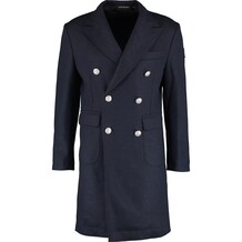 Navy blauwe wollen jas