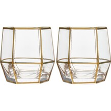 Twee tumbler glazen met goud accent