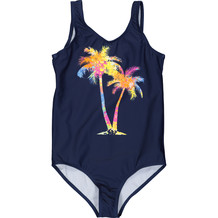 Donkerblauw badpak met palmboom