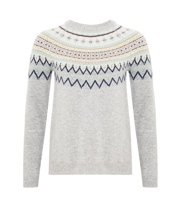 Grijze trui met detail op de kraag