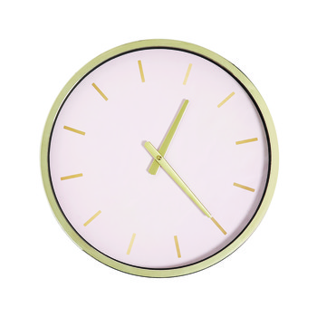 Roze met gouden klok