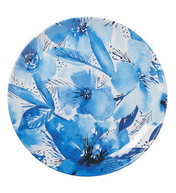 Bord met blauwe bloemen