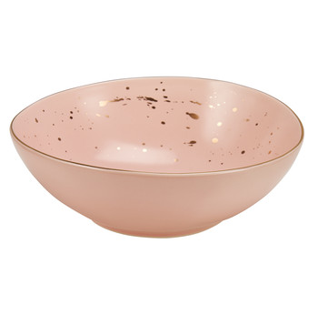 Roze kom met goud detail