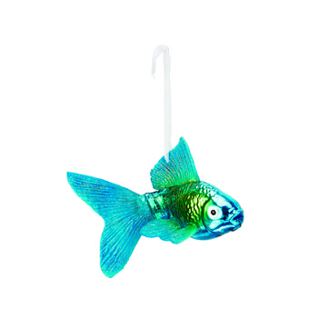 Blauwe vis kerstbal