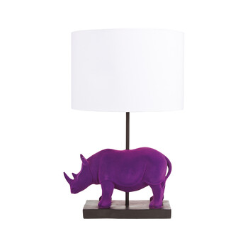 Lamp met paarse neushoorn