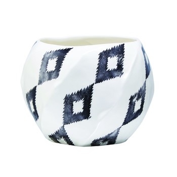 Wit met zwarte plantenpot