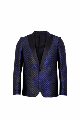 Zwart en blauw jasje