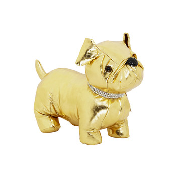 Gouden pug deurstop