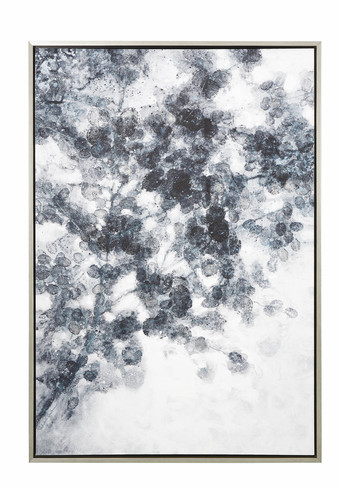 Abstracte print in zilveren lijst