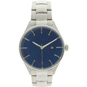 Zilver & blauw horloge