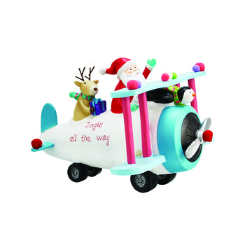 Wit en blauw kerst vliegtuig