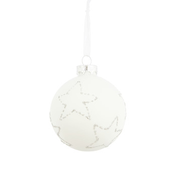 Wit met zilveren kerstbal