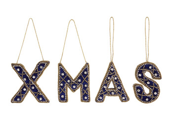 XMAS hangers met blauw kralen