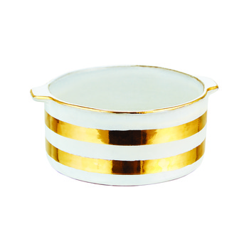 Wit en gouden terracotta pot