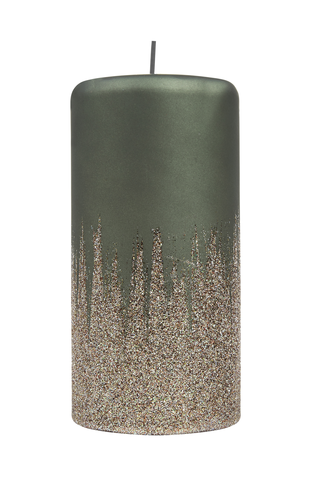 Groene glitter kaars