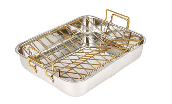 Zilver braadslede met goud rooster