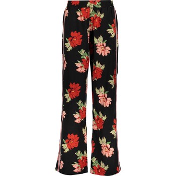 Zwarte broek met bloemen