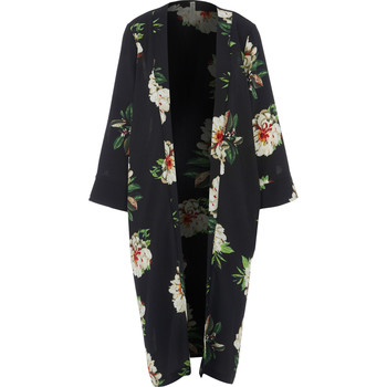 Zwart vest met bloemen