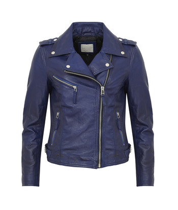 Blauw biker jasje