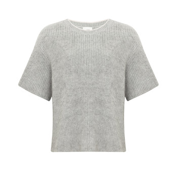 Grijze trui met korte mouwen