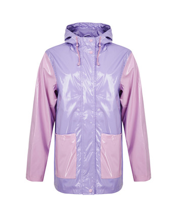 Paars met roze regenjas