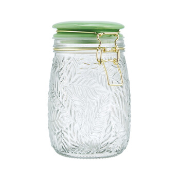 Groene glazen pot