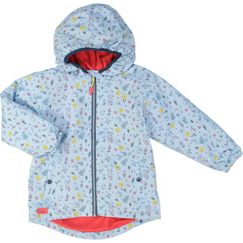 Blauwe jas met bloemen