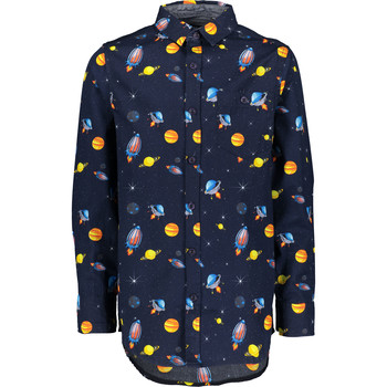 Donkerblauw hemd met planeten