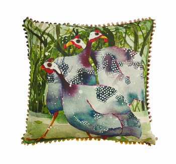 Kussen met drie vogels