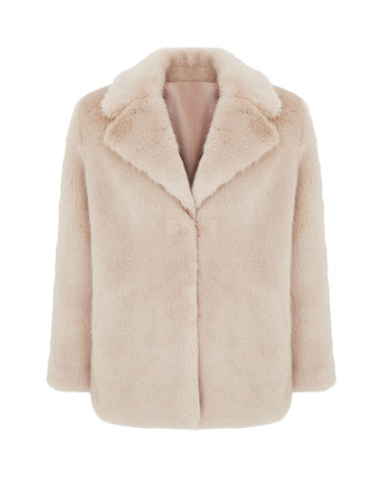 Oud roze jas (faux fur)