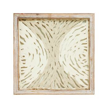 Vierkant ingelijst mache kunstwerk