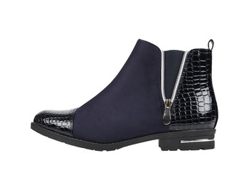 Blauwe suede schoen met leer