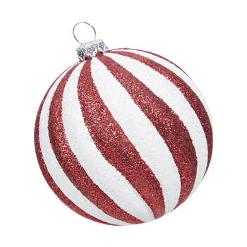 Klassieke rood met witte kerstbal